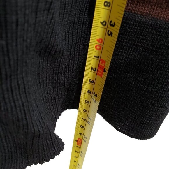 Kuit Kuit Cowl Neck Sweater Dress Navy Red Colorblock Womens XS See-Through - Picture 8 of 9